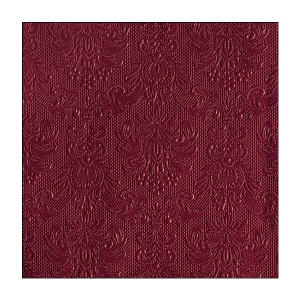 AMB.14017576 Elegance ruby red dombornyomott papírszalvéta 40x40cm,15db-os