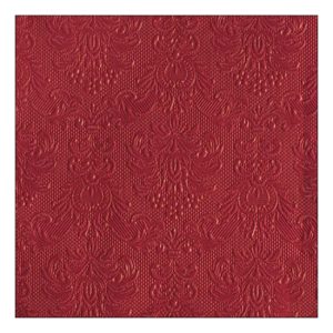 AMB.13317577 Elegance dark red dombornyomott papírszalvéta 33x33cm, 15db-os