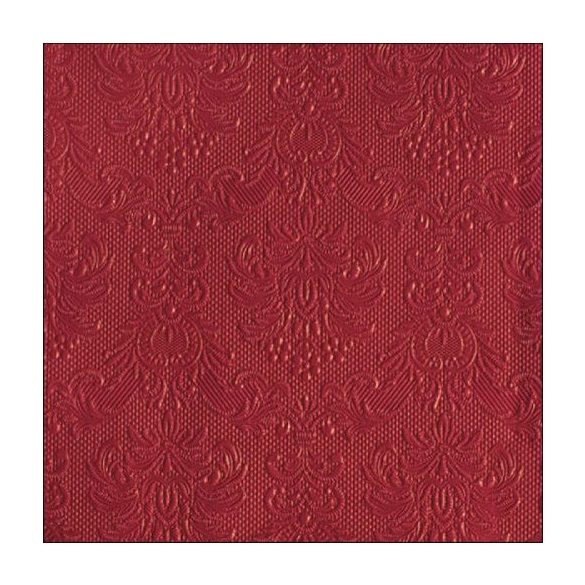 AMB.13317577 Elegance dark red dombornyomott papírszalvéta 33x33cm, 15db-os