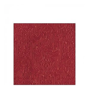 AMB.12517577 Elegance dark red dombornyomott papírszalvéta 25x25cm, 15db-os