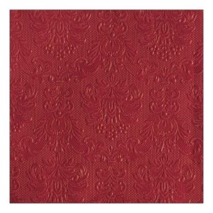 AMB.14017577 Elegance dark red dombornyomott papírszalvéta 40x40cm,15db-os