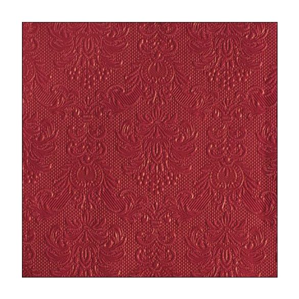 AMB.14017577 Elegance dark red dombornyomott papírszalvéta 40x40cm,15db-os