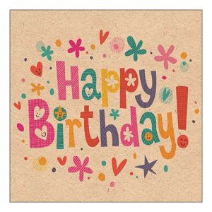 AMB.13318481 Recycled Birthday wishes nature papírszalvéta 33x33cm, 20db-os