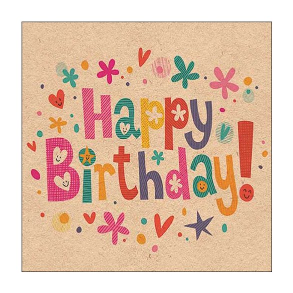 AMB.13318481 Recycled Birthday wishes nature papírszalvéta 33x33cm, 20db-os