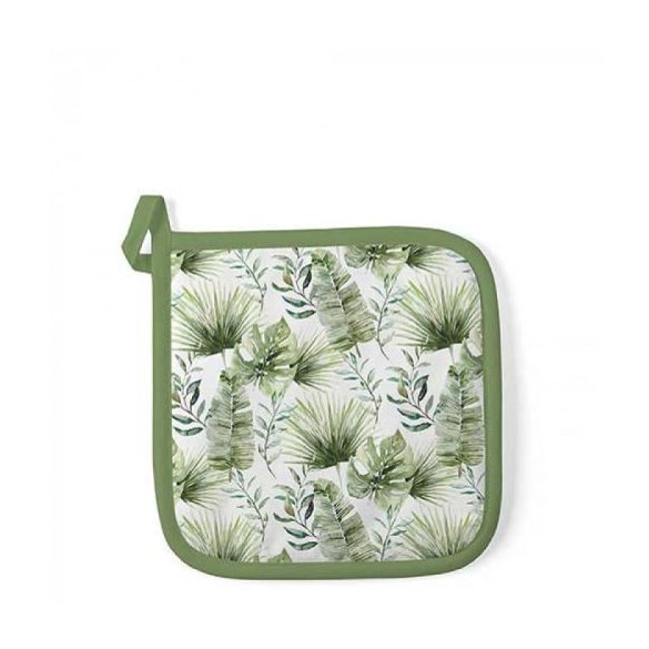 AMB.16518215 Jungle leaves white edényalátét 20x20cm,100% pamut