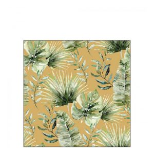 AMB.12518219 Jungle leaves gold papírszalvéta 25x25cm, 20db-os