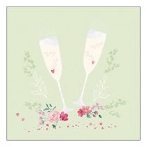   AMB.13318475 Champagne glasses green papírszalvéta 33x33cm, 20db-os