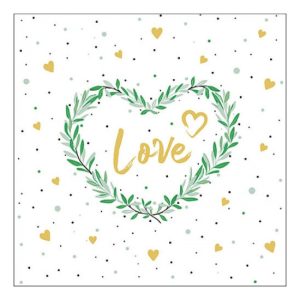 AMB.13318485 Lots of love white papírszalvéta 33x33cm, 20db-os