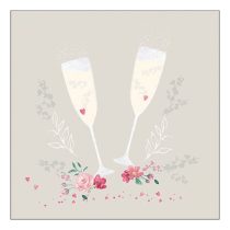   AMB.13318476 Champagne glasses grey papírszalvéta 33x33cm, 20db-os