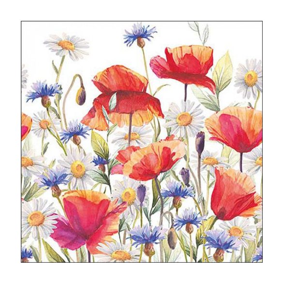 AMB.13318640 Poppies and cornflowers papírszalvéta 33x33cm, 20db-os