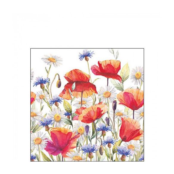 AMB.12518640 Poppies and cornflower papírszalvéta 25x25cm, 20db-os