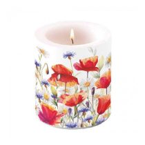   AMB.19318640 Poppies and cornflowers átvilágítós gyertya 10x10cm