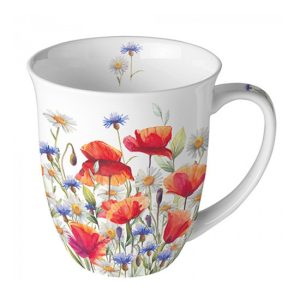 AMB.18418640 Poppies and Cornflowers porcelánbögre 0,4l