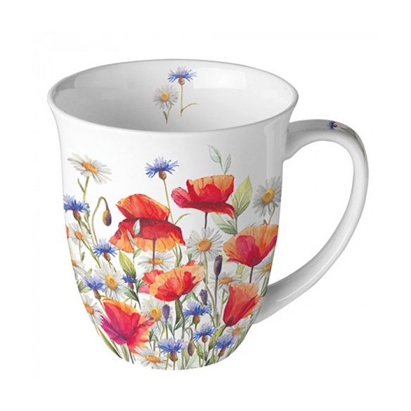 AMB.18418640 Poppies and Cornflowers porcelánbögre 0,4l