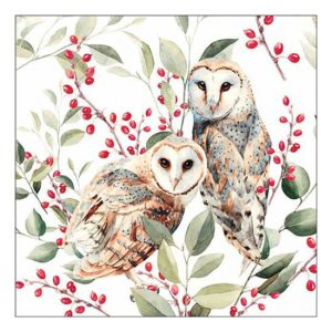 AMB.13318685 Barn owl couple papírszalvéta 33x33cm, 20db-os