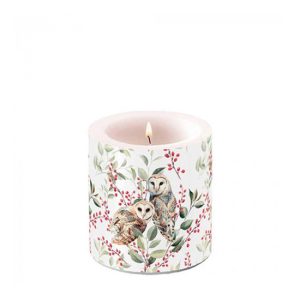 AMB.19218685 Barn owl couple átvilágítós gyertya 8x7,5cm 