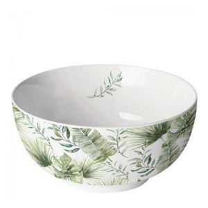 AMB.14818215 Jungle leaves white porcelántál 6,5x14cm