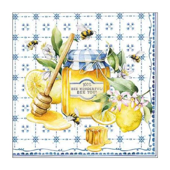 AMB.13318785 Bee wonderful papírszalvéta 33x33cm, 20db-os