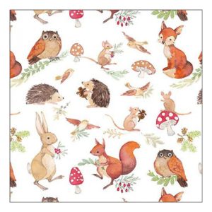 AMB.13318810 Woodland animals papírszalvéta 33x33cm, 20db-os
