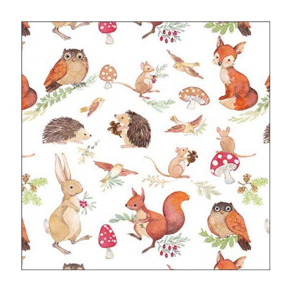 AMB.13318810 Woodland animals papírszalvéta 33x33cm, 20db-os