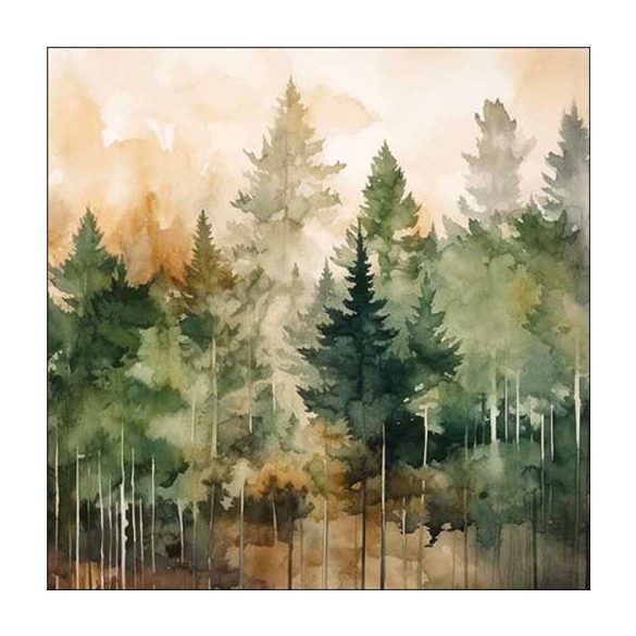 AMB.13318825 Evergreen trees papírszalvéta 33x33cm, 20db-os