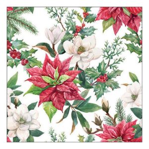 AMB.33318875 Christmas florals papírszalvéta 33x33cm, 20db-os