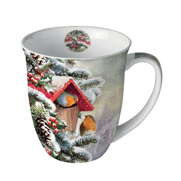 AMB.38419100 House with robins porcelánbögre 0,4l