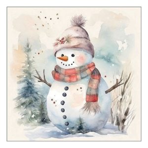 AMB.33318890 Snowman in nature papírszalvéta 33x33cm, 20db-os