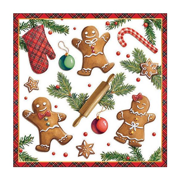 AMB.33318880 Gingerbread cookies papírszalvéta 33x33cm, 20db-os