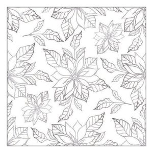 AMB.33318950 Poinsettia outline silver papírszalvéta 33x33cm, 20db-os