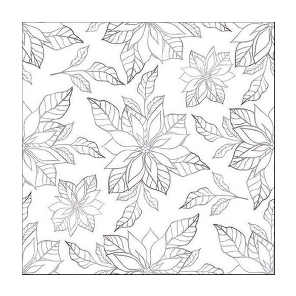 AMB.33318950 Poinsettia outline silver papírszalvéta 33x33cm, 20db-os