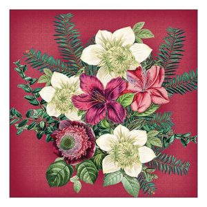 AMB.33318970 Azalea and helleborus red papírszalvéta 33x33cm, 20db-os