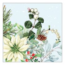  AMB.33318990 White poinsettia papírszalvéta 33x33cm, 20db-os