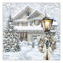   AMB.33319020 Christmas house papírszalvéta 33x33cm, 20db-os
