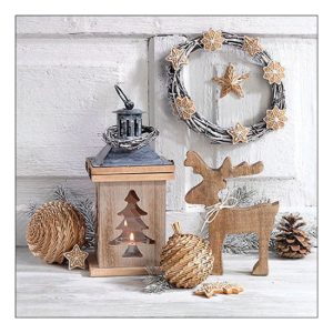 AMB.33319070 Wooden decorations papírszalvéta 33x33cm, 20db-os