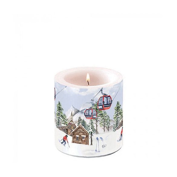 AMB.39218855 Ski hut átvilágítós gyertya 8x7,5cm