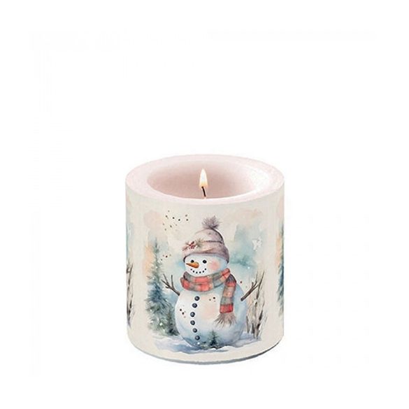 AMB.39218890 Snowman in nature átvilágítós gyertya 8x7,5cm