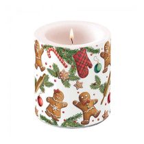   AMB.39318880 Gingerbread cookies átvilágítós gyertya 10x10xcm