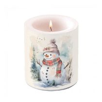   AMB.39318890 Snowman in nature átvilágítós gyertya 10x10xcm
