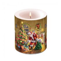   AMB.39318900 Gifts under Christmas tree átvilágítós gyertya 10x10xcm
