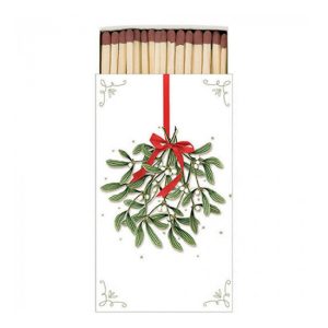 AMB.39518860 Mistletoe with bow white gyufa 6,5x11cm