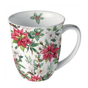 AMB.38418875 Christmas florals porcelánbögre 0,4l