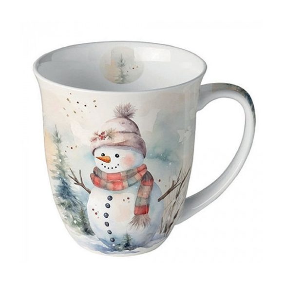 AMB.38418890 Snowman in nature porcelánbögre 0,4l