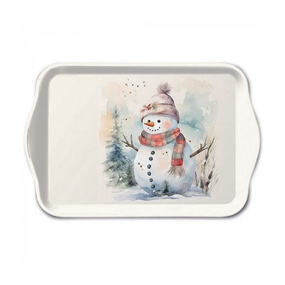 AMB.33718890 Snowman in nature műanyag kistálca 13x21cm