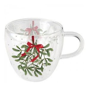 AMB.34418860 Mistletoe with bow white duplafalú borosilicate üvegcsésze 0,25L