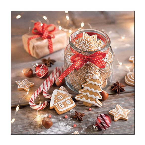 AMB.33319080 Christmas cookies jar papírszalvéta 33x33cm, 20db-os