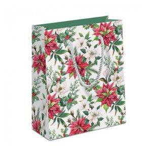 AMB.31218875 Christmas florals papír ajándéktáska 22x13x25cm