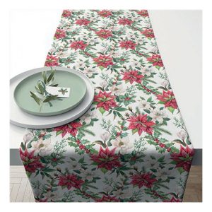 AMB.36618875 Christmas florals asztali futó 40x150cm, 100% pamut