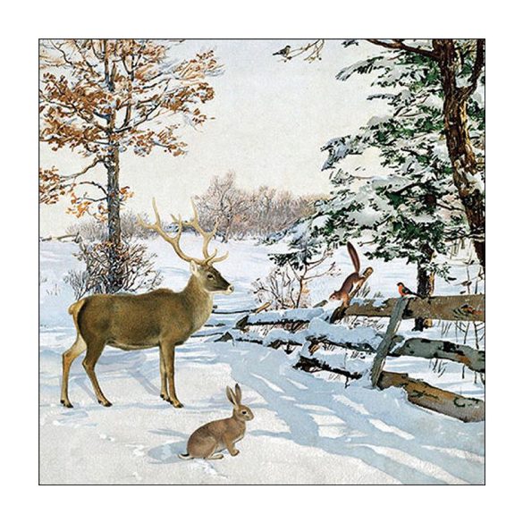 AMB.33319140 Winter evening talk papírszalvéta 33x33cm, 20db-os