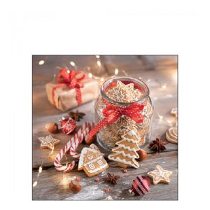 AMB.32519080 Christmas cookies jar papírszalvéta 25x25cm, 20db-os